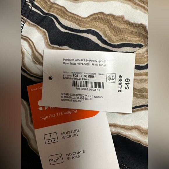 Sports Illustrated Black Brown Beige Women’s Leggings Workout Walking Run New XL - Picture 10 of 13